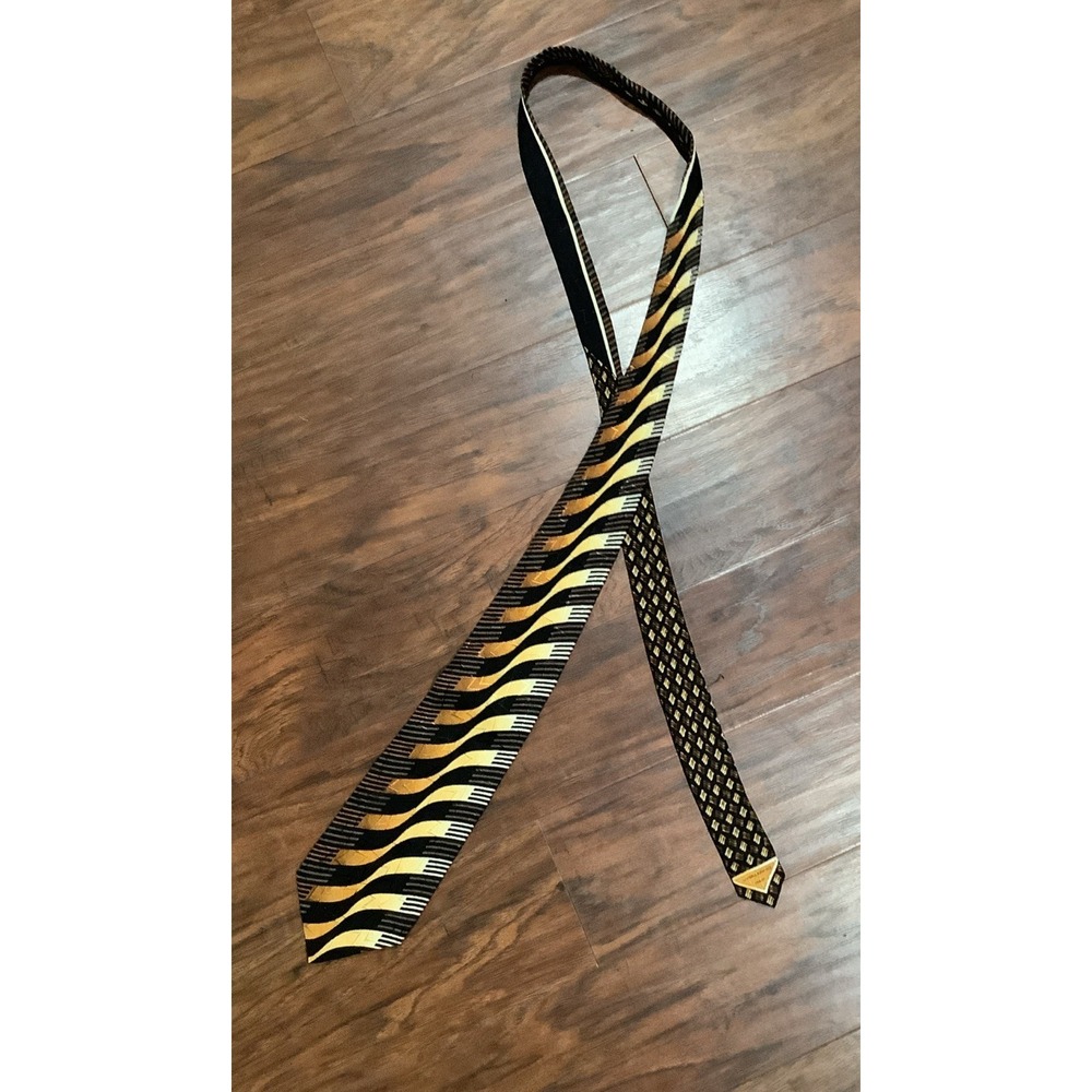 / Vitaliano Pancaldi Yellow Multicolor Silk Tie Beautiful